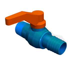 Registro de Esfera in Linha com Alavanca 3/4" Azul - 1 Unidade
